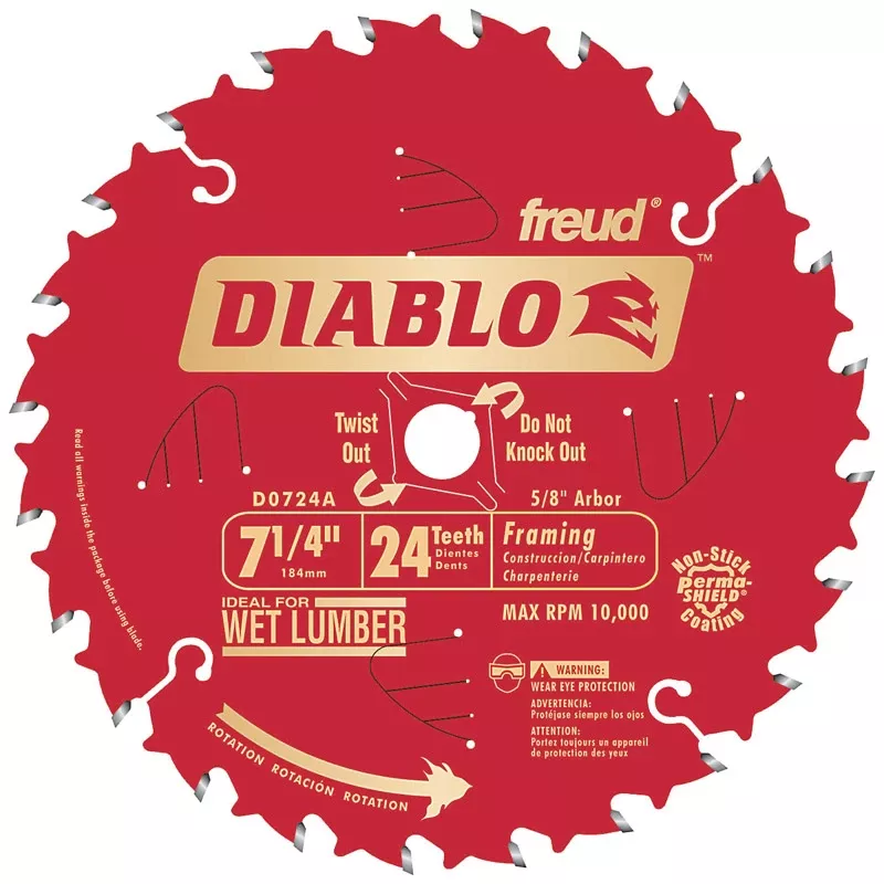 Tracking Point Decking & Framing Saw Blade, Carbide-tipped, 24-tooth X 7-1/4 In.