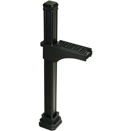 Traditional Design Full Square 56-inch Mailbox Post In Black - Model Tfssmpk-bl-r