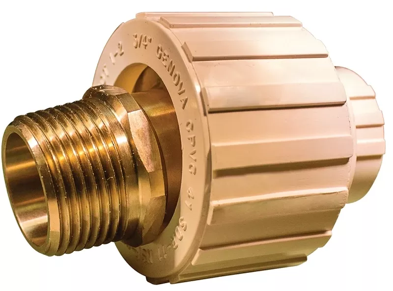 Transition Pipe Union, 3/4 Cpvc Slip X Brass Mip