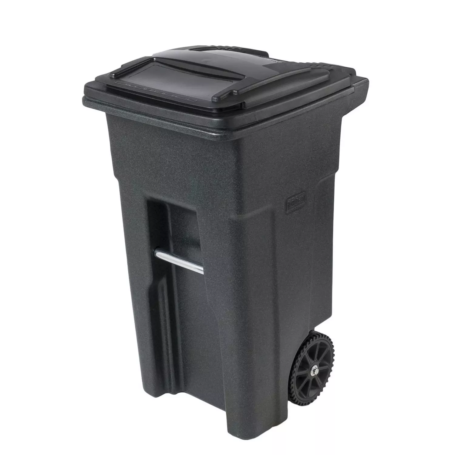 Trash Cart, Green, Wheeled, 32 Gallons