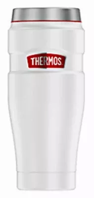 Travel Tumbler, Leak-proof, White, 16-oz.