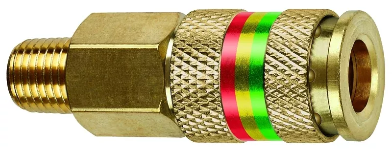 Tru-Flate 13-513 Coupler, U-Style, 1/4 in, MNPT, Brass