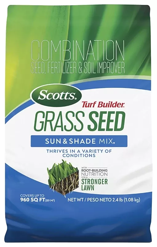 Turf Builder Grass Seed Sun & Shade Mix, 2.4 Lbs., Covers 320 Sq. Ft.