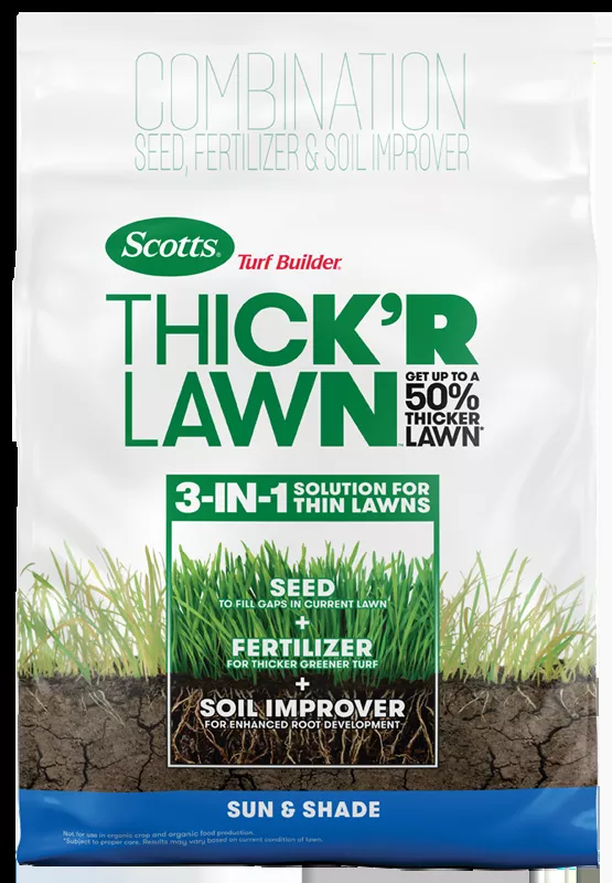 Turf Builder Thick'r Lawn Sun & Shade, 40 Lbs., Covers 4,000 Sq. Ft.