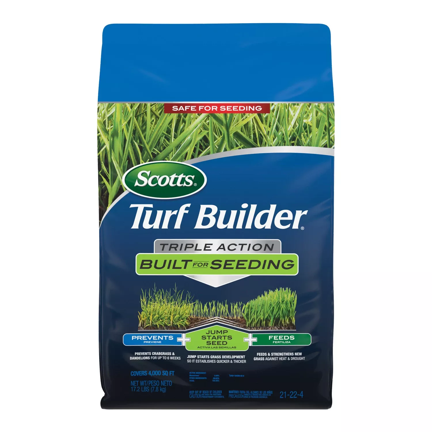 Turf Builder Triple Action Built For Seeding, 17.2 Lbs., Covers 4,000-sq. Ft.