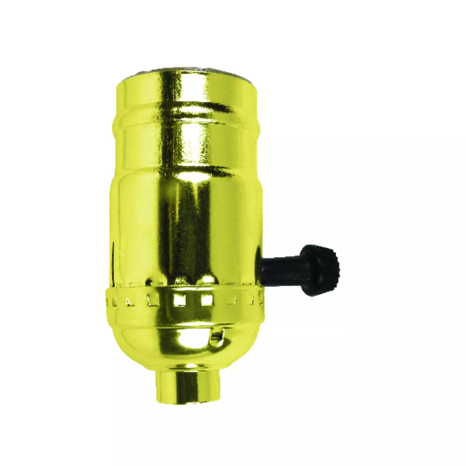Turn Knob Lamp Socket, 3-way, Medium Base, Brass, 250-watt, 250-volt