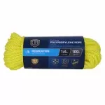 Twisted Polypropylene Rope, Yellow, 1/4 In. X 100 Ft.
