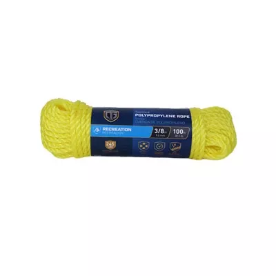 Twisted Polypropylene Rope, Yellow, 3/8 In. X 100 Ft.