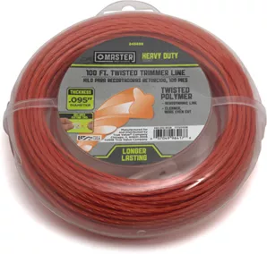 Twisted String Grass Trimmer Line, Red, .095 In. Dia. X 100 Ft.