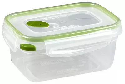Ultra-seal Food Container, Rectangle, Clear/tangerine, 4.5-cups