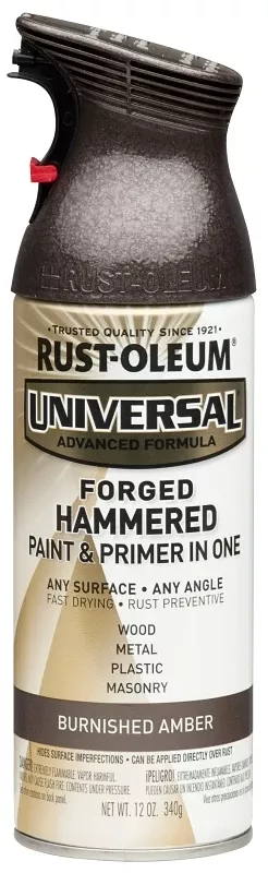 Universal 271480 Enamel Spray Paint, Hammered, Burnished Amber, 12 oz, Can