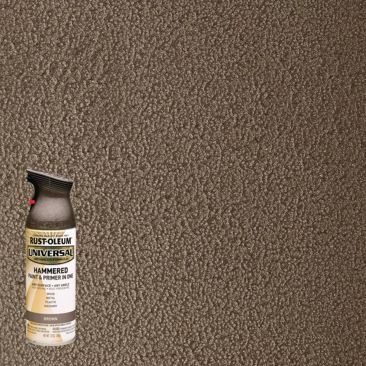 Universal Paint & PrimerHammered Spray Paint, Brown, 12-oz