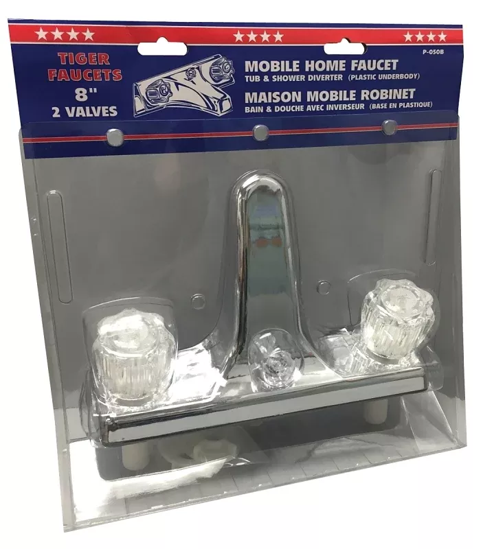 US Hardware P-050B Tub and Shower Diverter, 2-Faucet Handle, Plastic, Chrome