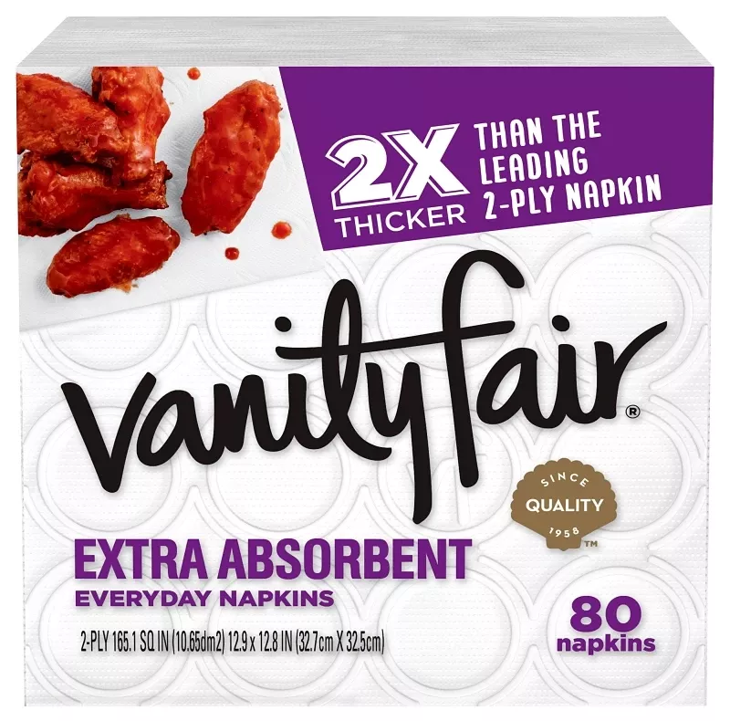 Vanity Napkins, Extra-absorbent, 2-ply, 80-ct.