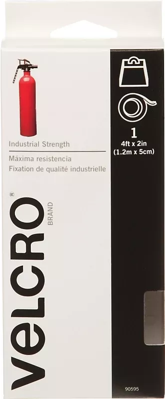 VELCRO Brand 90595 Hook and Loop Fastener, 2 in W, 4 ft L, Nylon, White, Pack of 2