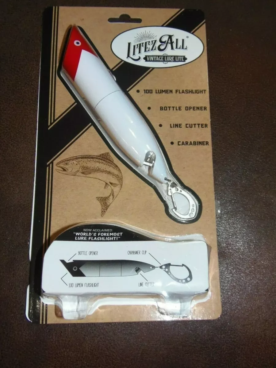 Vintage Fishing Lure Flashlight, 100 Lumens, Multiple Tools