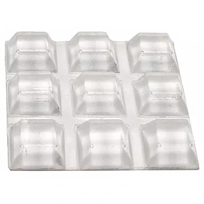 Vinyl Bumpers, Self-adhesive, Clear, Square, 1/2-in., 9-pk.