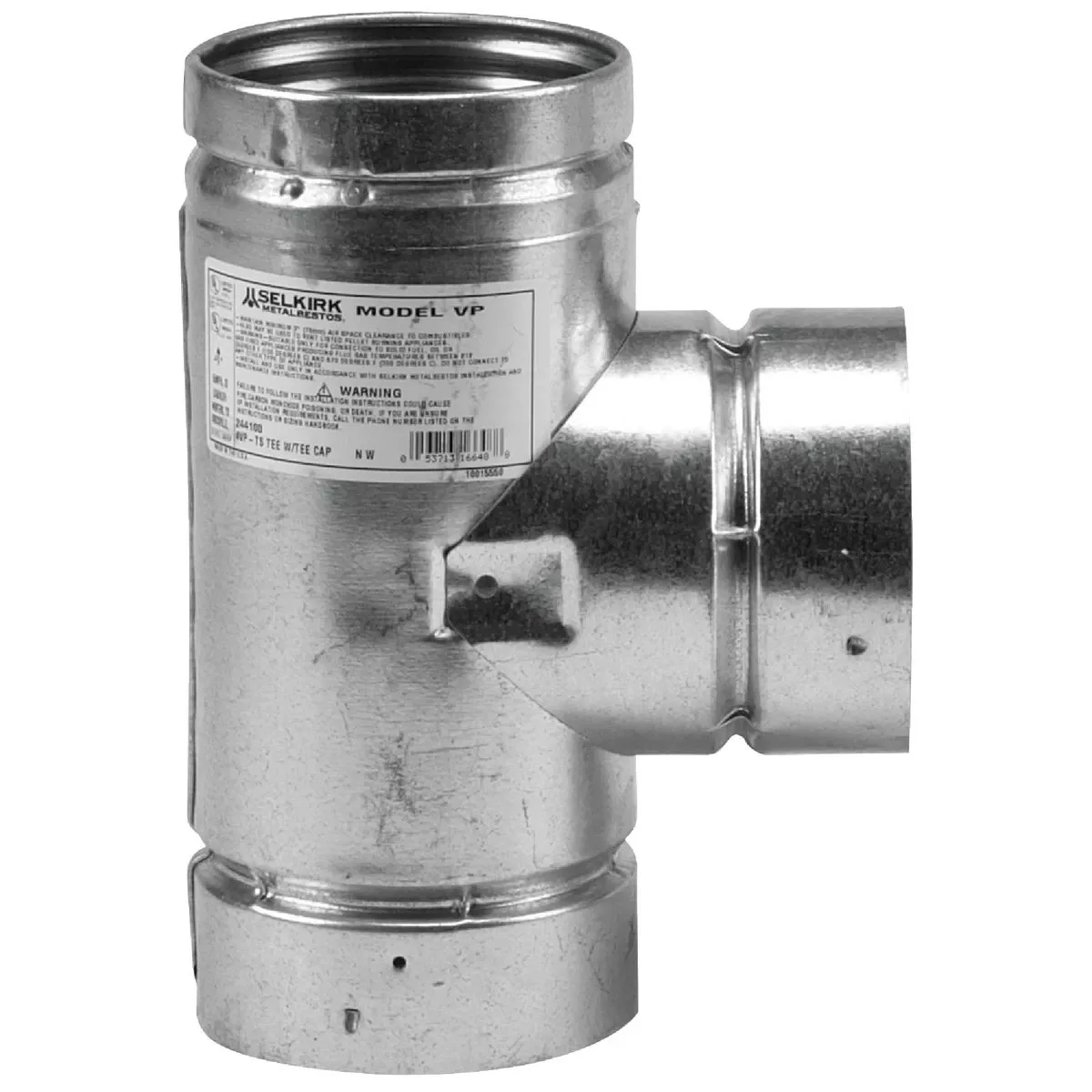 Vp Pellet Pipe 3-inch Tee With Tee Cap