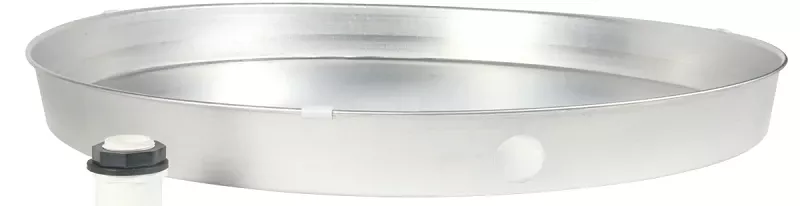 Water Heater Pan With Fitting, Aluminum, 24 X 2.25 In.
