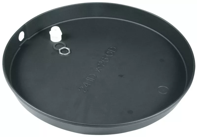 Water Heater Pan With Fitting, Plastic Polymer, 24 In.