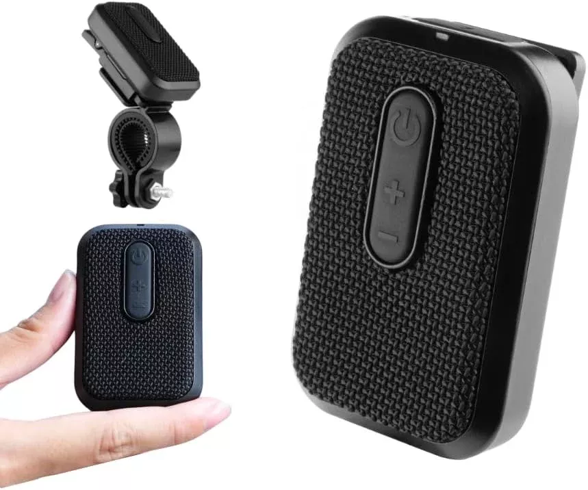 Wearable Bluetooth Speaker – Waterproof Wireless Portable Speaker – Built in Mic for Hands Free Calls – Mini Clip on Bike & Golf Speaker