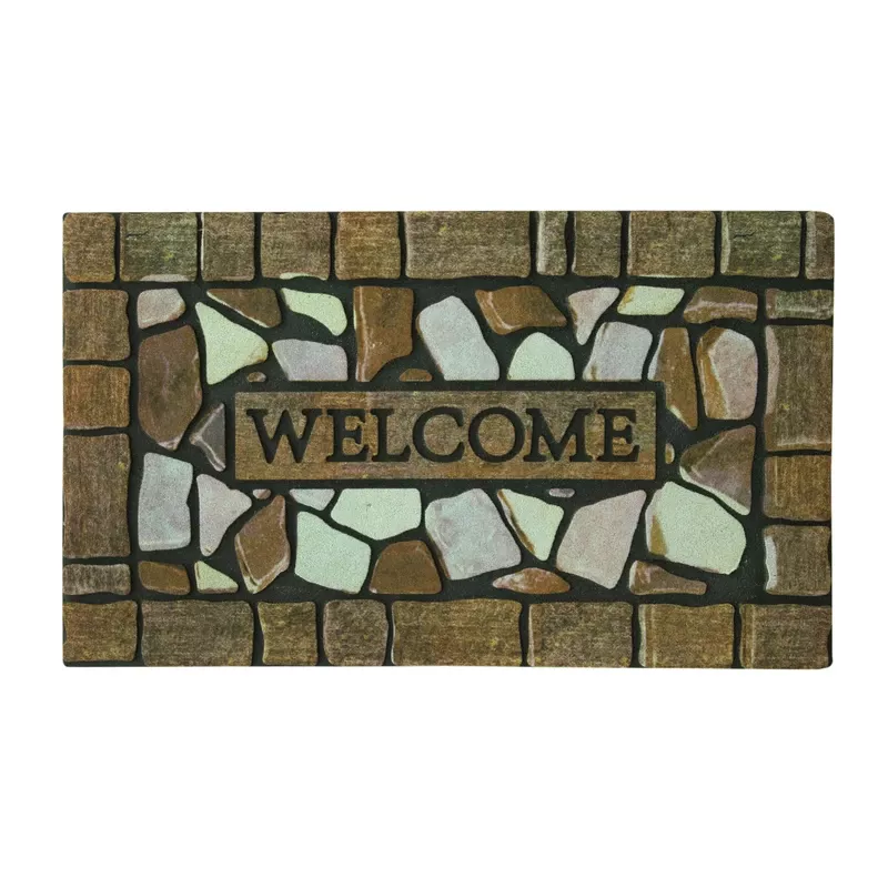 Welcome Mat, Stone, Recycled Rubber, 18 X 30-in.
