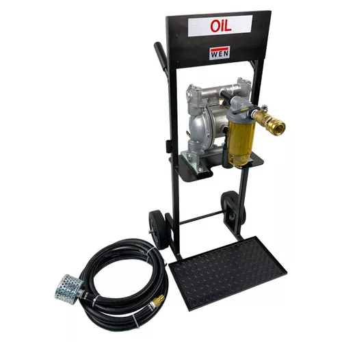 WEN Industries Accelerator 100TS Series Mobile Oil Transfer System w/ Double Diaphragm Air Pump