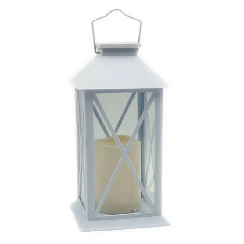 White Solar Outdoor Lantern, 11″