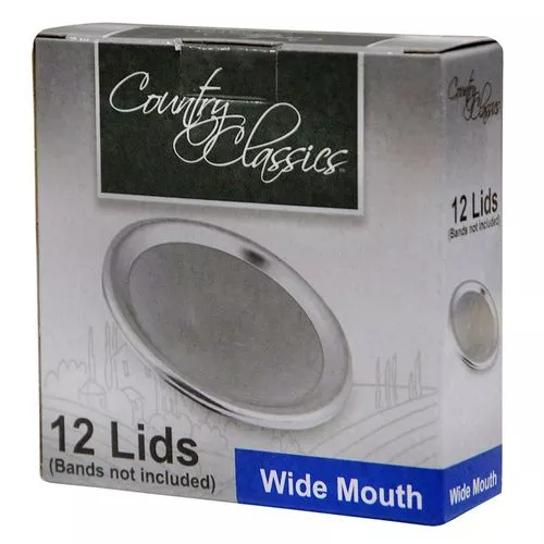 Wide Mouth Jar Lids Universal Fit (12 Pack)