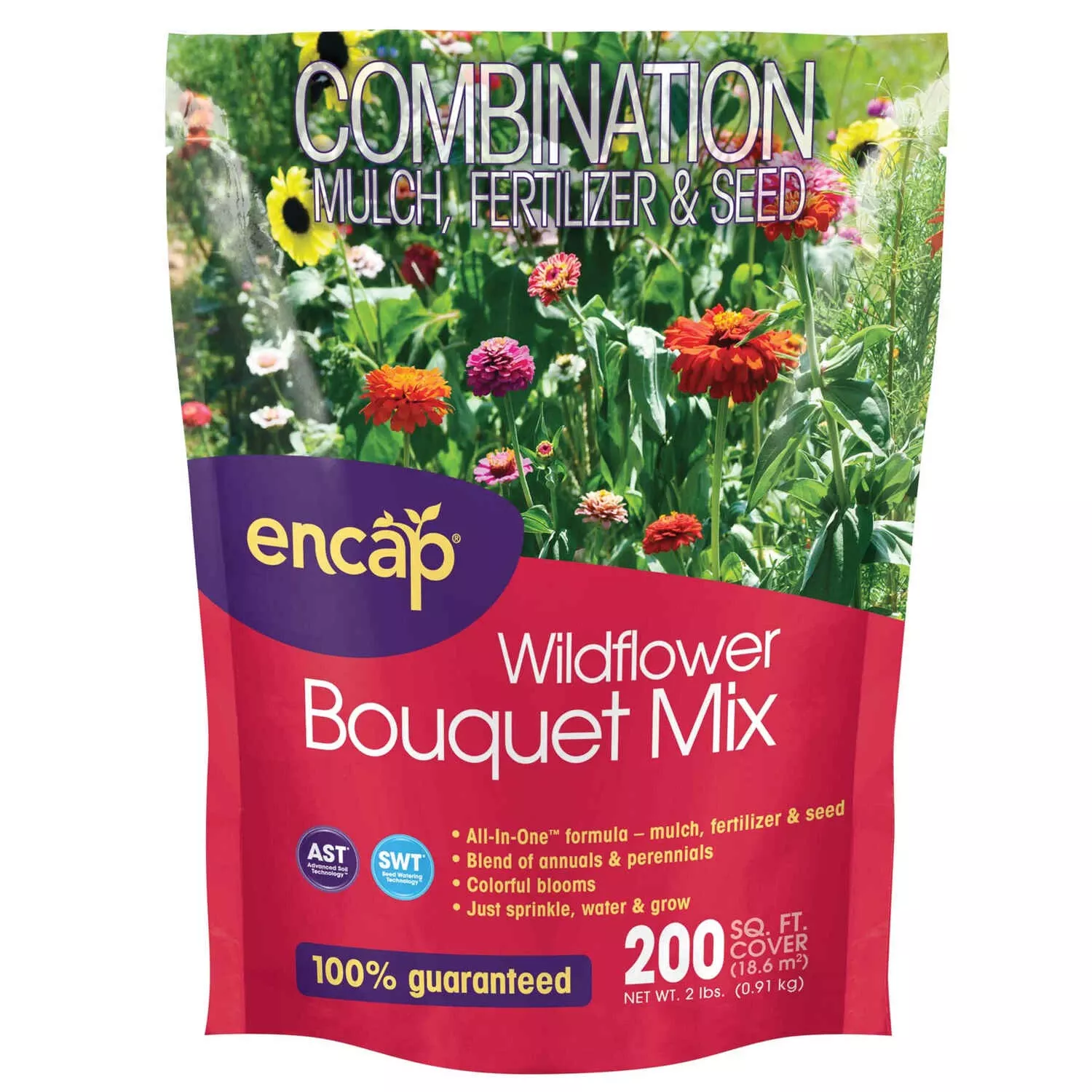 Wildflower Bouquet Mulch Seed, Covers 200 Sq. Ft.