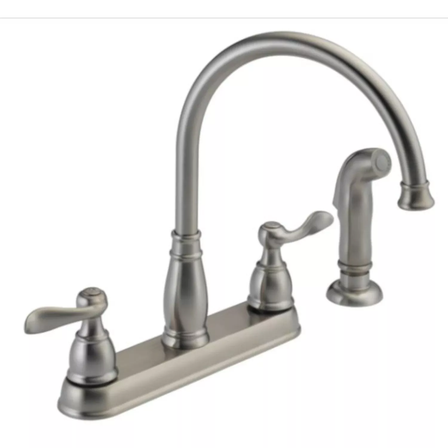 Windemere 2-handle Kitchen Faucet, Side Spray, Stainless Steel
