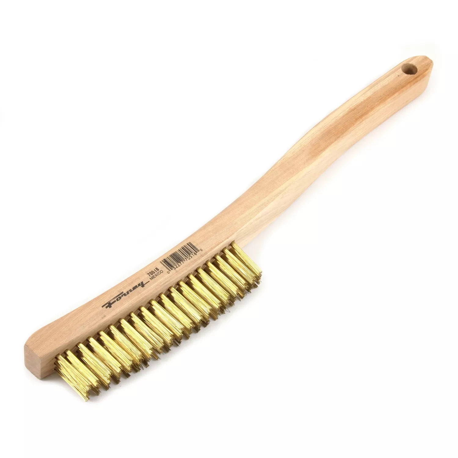 Wire Scratch Brush, Brass Bristles, Wood Handle