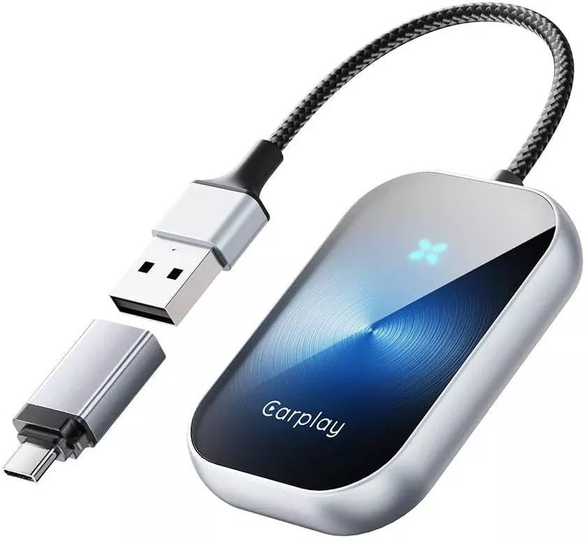 Wireless Carplay Adapter, Converts Wired to Wireless Carplay Dongle Compatible with iPhone and Android,Plug & Play Carplay Fit for Cars from 2017