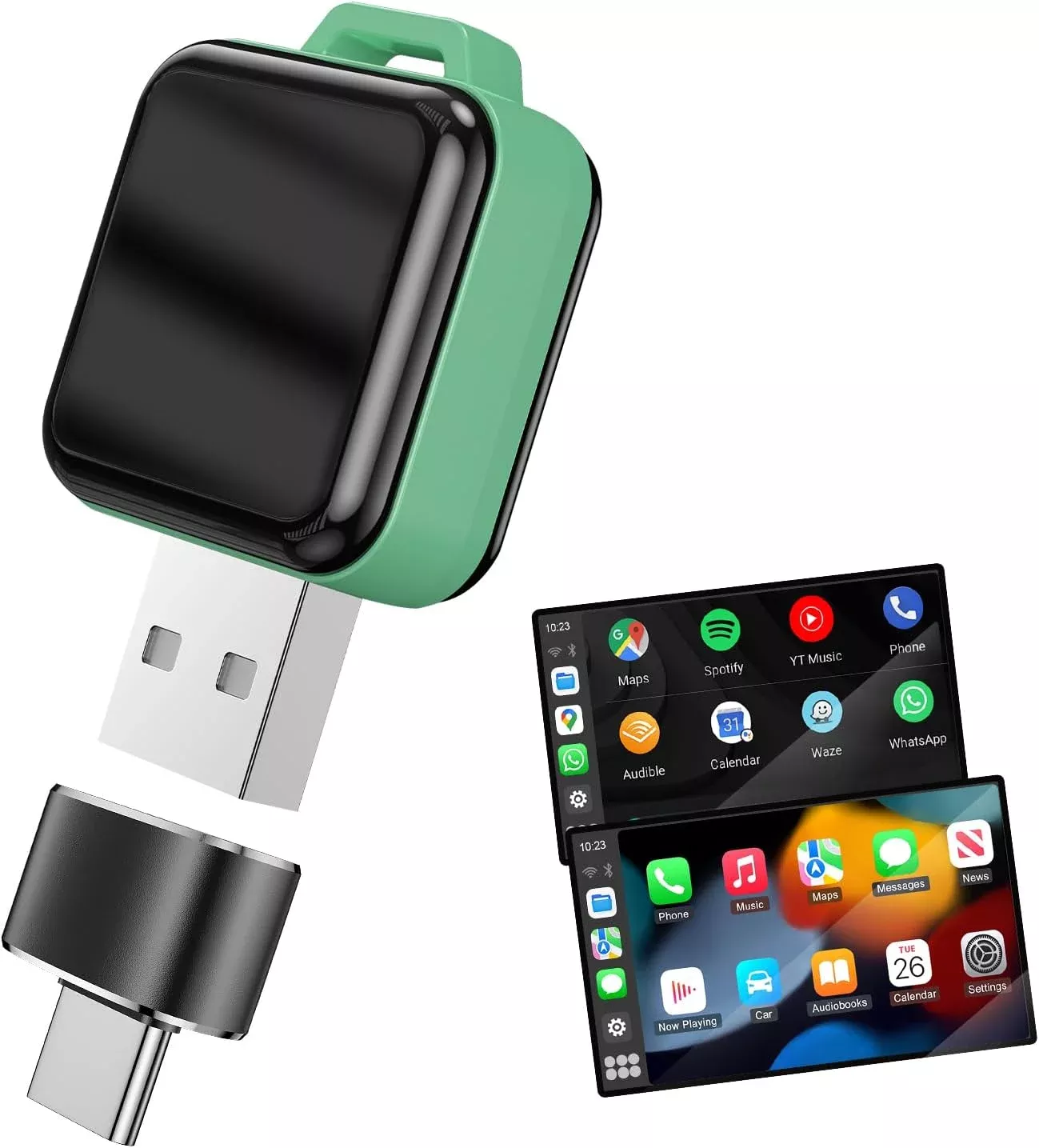 Wireless CarPlay & Android Auto Adapter, Convert Wired to Wireless Plug & Play Mini Edition CarPlay Dongle for iphone6+/Android 11+ 2016+ Cars, Bluetooth 2.4GHz WiFi 5.8GHz