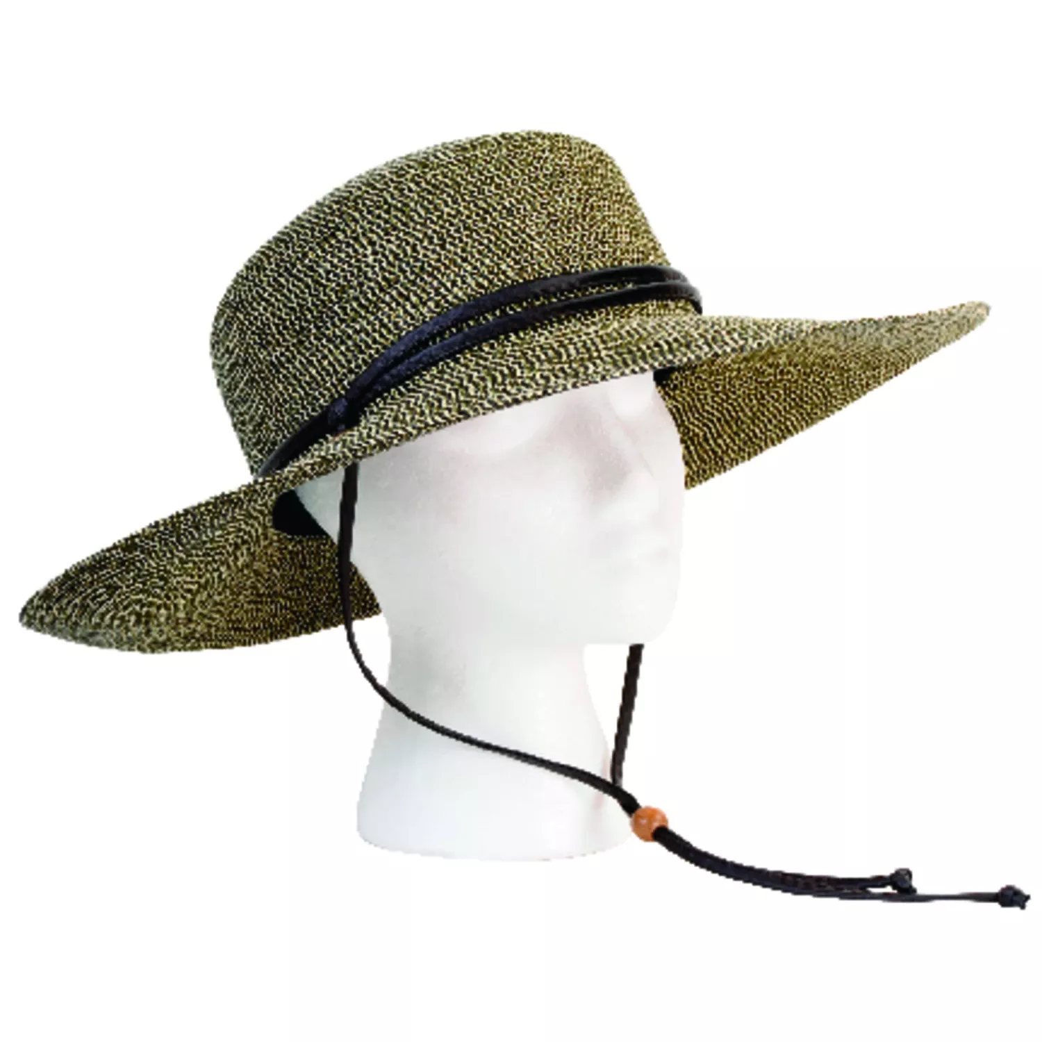 Women'sSageBraided Wide Hat, Black & White