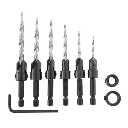 Wood Countersink Tapered Drill Set 8 Piece