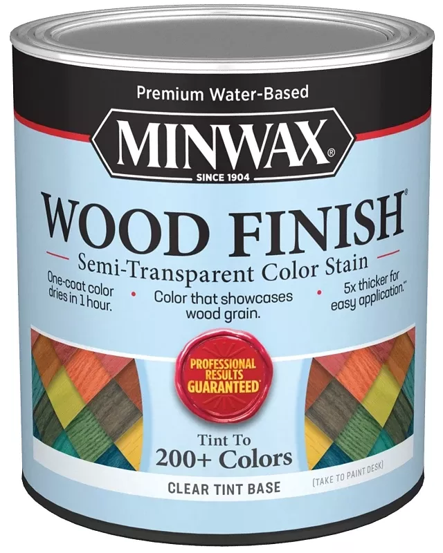 Wood Finish Stain, Water-based, Semi-transparent, Clear, 1-qt.