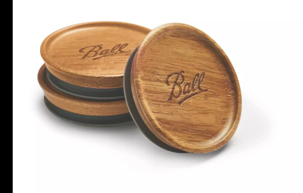 Wood Storage Lids, Regular-mouth Ball Jars, 3-pk.