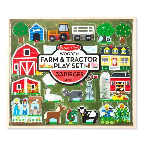 Wooden Farm & Tractor Play Set 3+ Melissa & Doug