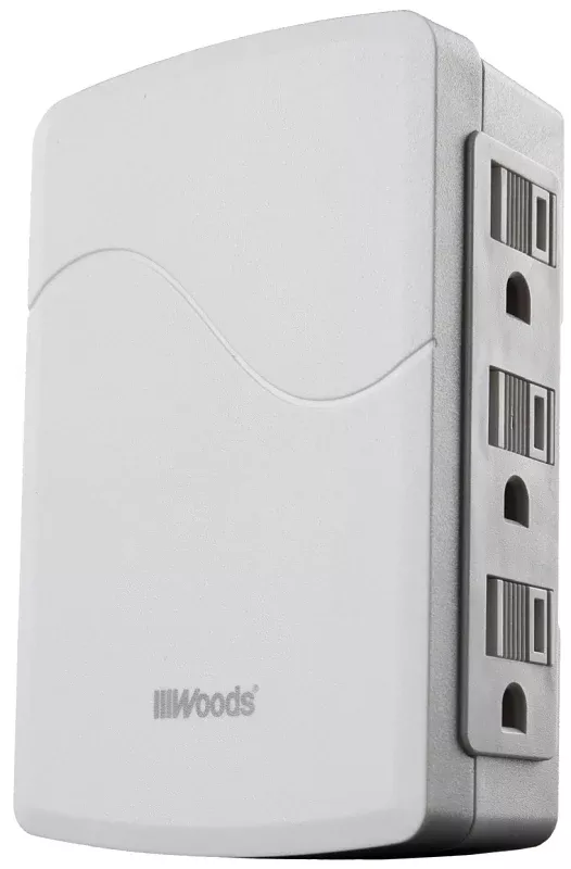 Woods 41261 Adapter, 15 A, 120 V, 6-Outlet, White