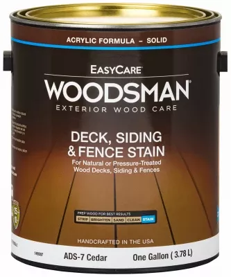 Woodsman Deck, Siding & Fence Stain, Acrylic, Solid, Cedar, 1 Gallon