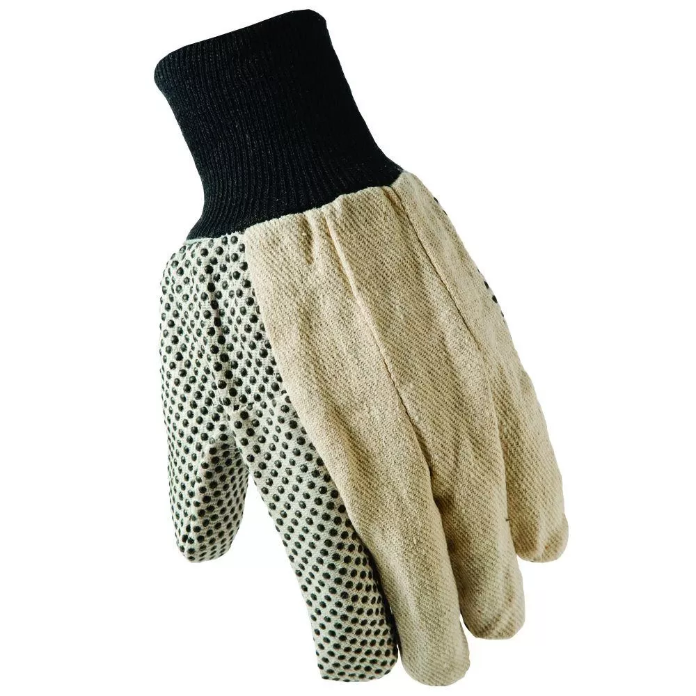 Work Gloves, Dotted Cotton Canvas, Men's L