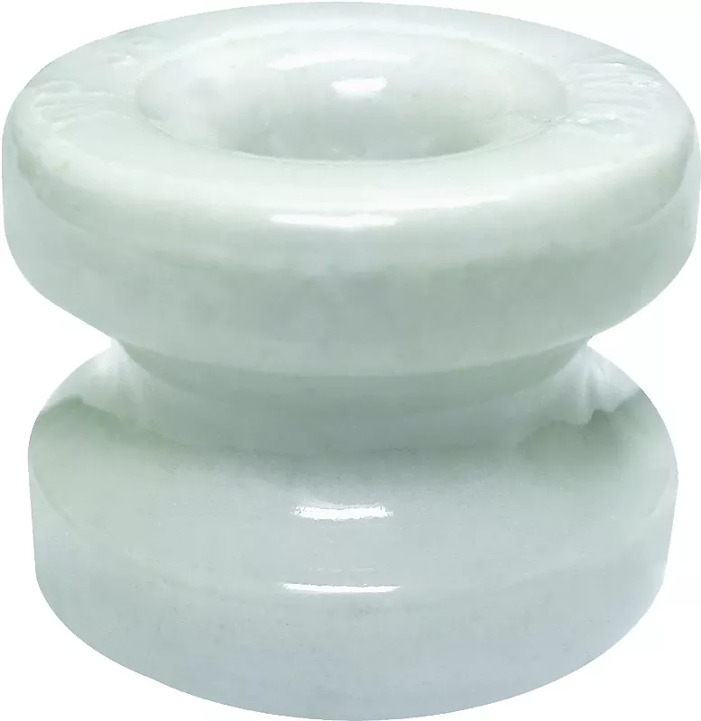 Wp36 Large Corner Post Ceramic Insulators, 10 Pk With Washers, 1-3/4 In Diameter, White