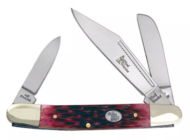 Wrangler Pocket Knife, 3-blade, Cancun Blue/bone Handle