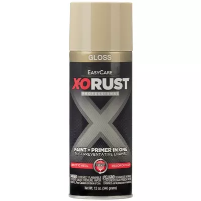 X-o Rust Anti-rust Enamel Spray Paint & Primer, Almond Gloss, 12 Oz.