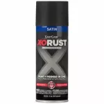 X-o Rust Anti-rust Enamel Spray Paint & Primer, Black Satin, 12 Oz.