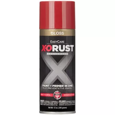 X-o Rust Anti-rust Enamel Spray Paint & Primer, Bright Red Gloss, 12 Oz.