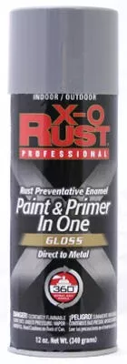 X-o Rust Anti-rust Enamel Spray Paint & Primer, Machinery Gray Gloss, 12 Oz.