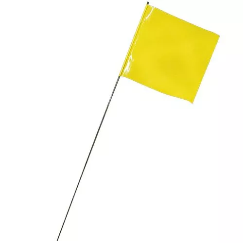 Yellow Marking Stake Flags (100 per pk.) 4" x 4"