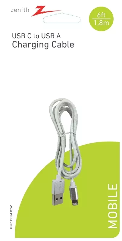 Zenith PM1006UCW USB Cable, White Sheath, 6 ft L
